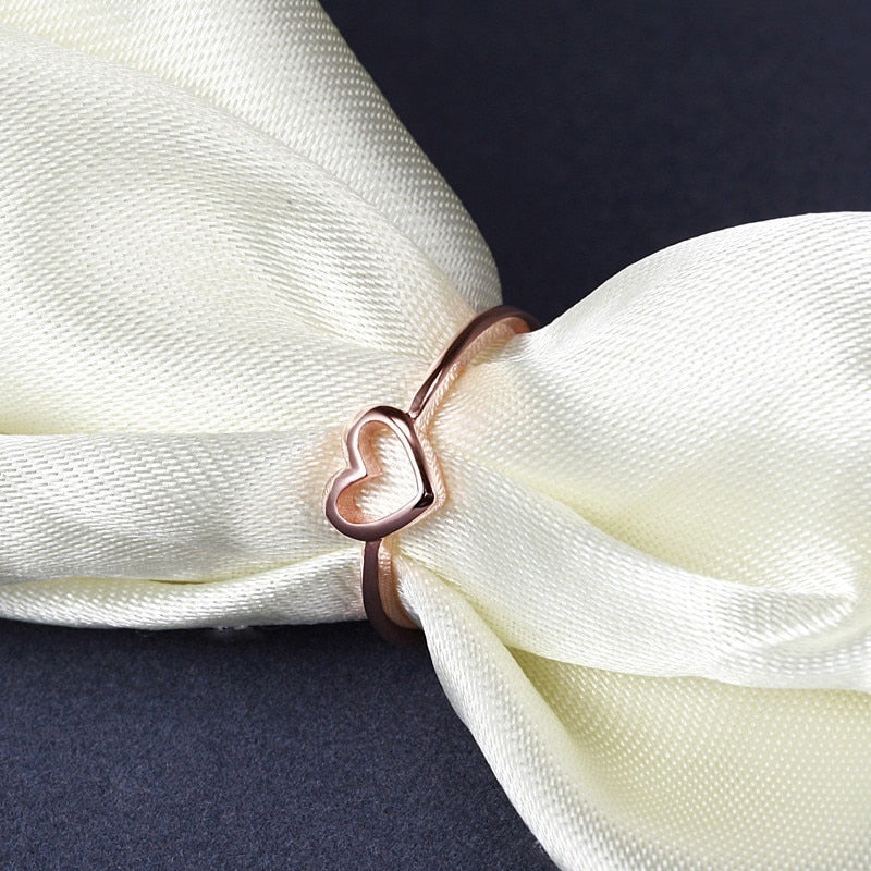 Rose Gold Color Heart Shaped Wedding Ring For Woman by eprolo