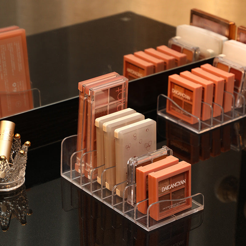 Makeup Table Eye Shadow Tray Storage Rack Transparent Powder Cake Box Desktop Drawer Partition Makeup Lipstick Cosmetic Rack by eprolo