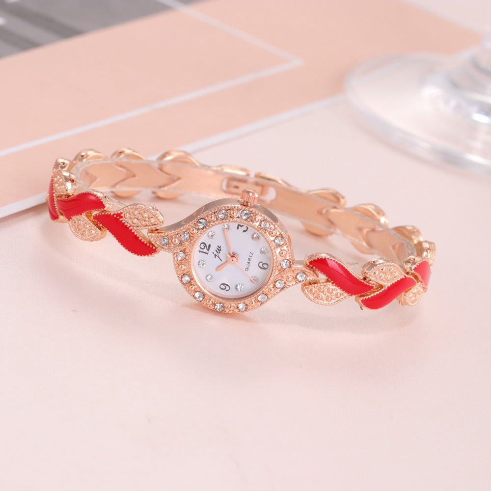 New Cross border Fashion Versatile Women's Love Watch Band with Diamond Quartz Watch Set by eprolo