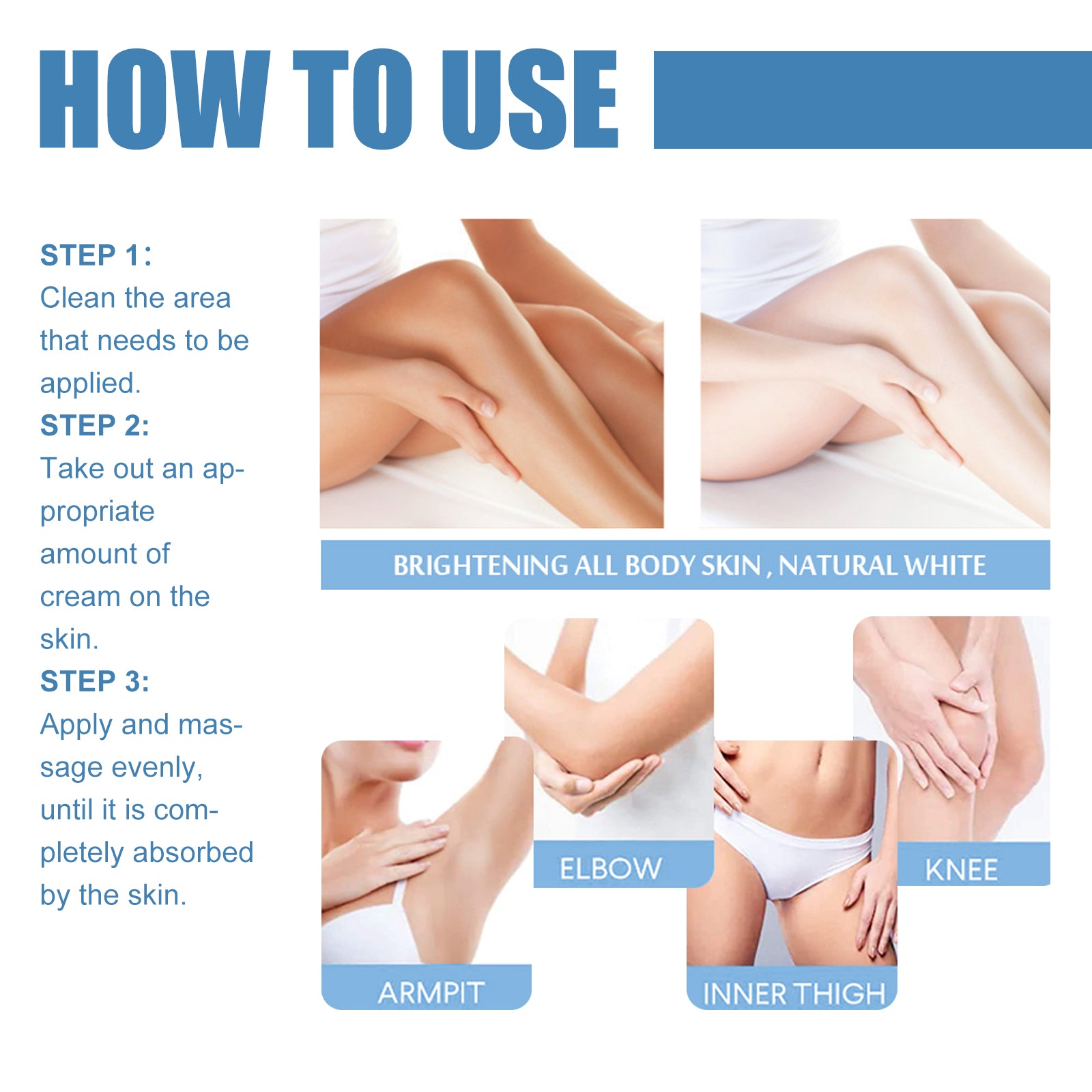 Beauty Cream, Neck And Back Legs And Elbows Refreshing And Smooth Remove Stains Moisturize Skin Underarm Whitening Cream by eprolo