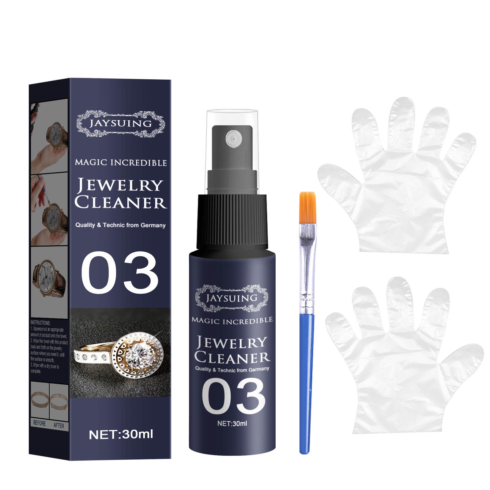 Jewelry Cleaner, Rust Decontamination Dial Cleaning Gold Watch Diamond Ring Cleaning Spray by eprolo