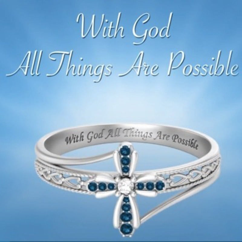 Cross shaped ring with creative hollowed out diamond inlay jewelry by eprolo
