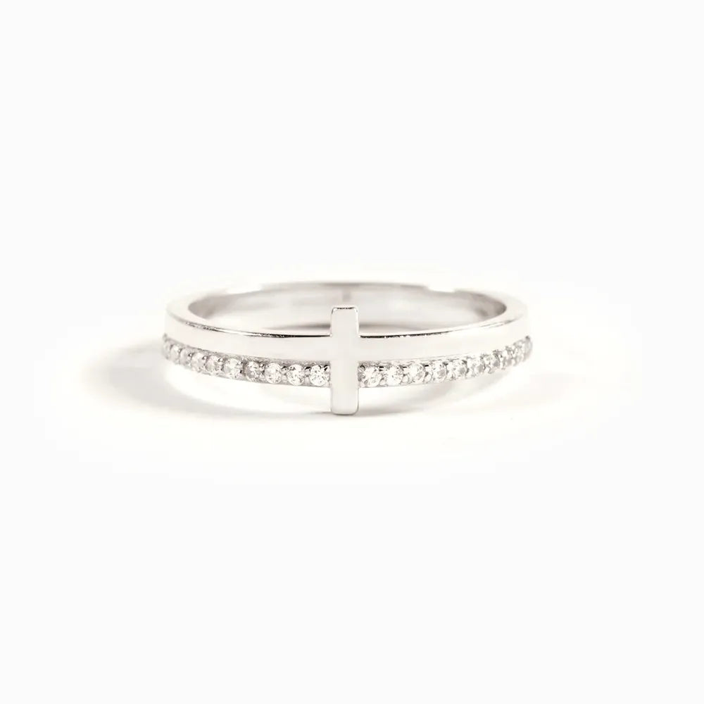 925 Sterling Silver Cross Ring by eprolo