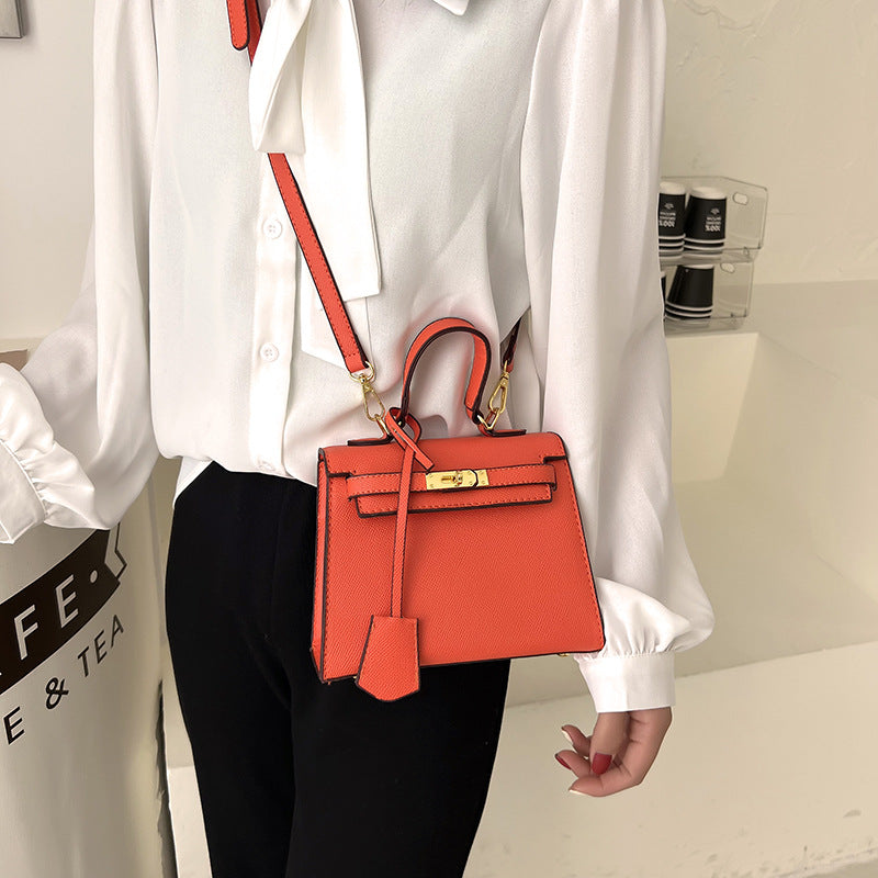 Size Solid Color PU Kelly Bag Candy Color Handbag Cross Shoulder Fashion Model Bag by eprolo