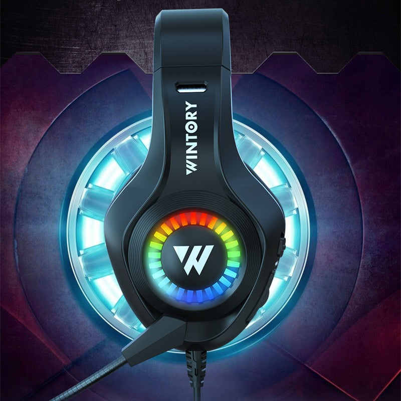Head mounted gaming headphones wired e-sports luminous earphones mobile phones computers cool anchor headphones by eprolo