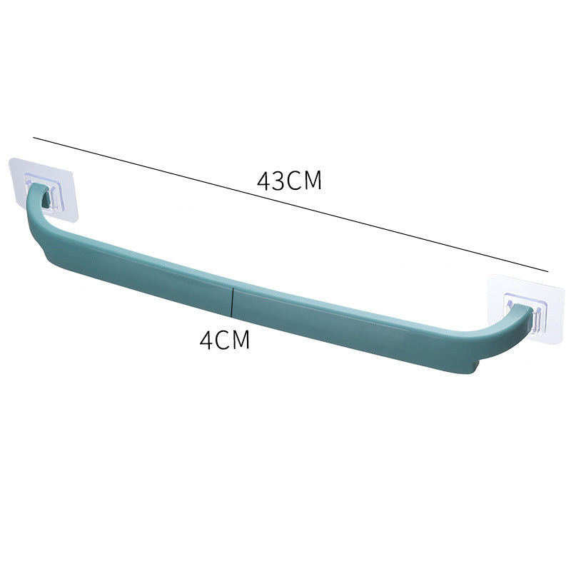 Towel Bar Punch-Free Bathroom Lengthened Bathroom Cool Double-Bar Wall-Mounted Towel Rack Toilet Single-Bar Slipper Bar by eprolo