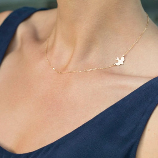 Leaves Bird Pendant Necklace Maxi Statement Necklace Chokers Necklace for Women Jewelry Bijoux by eprolo