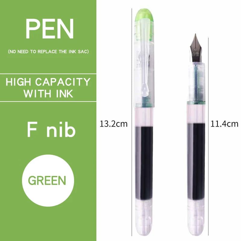 Stylo plume 0,38/0,5 mm, grande encre, fournitures scolaires et de bureau, ensemble de papeterie 8 couleurs, cadeau kawaii, mode, pointe EF F, 03967