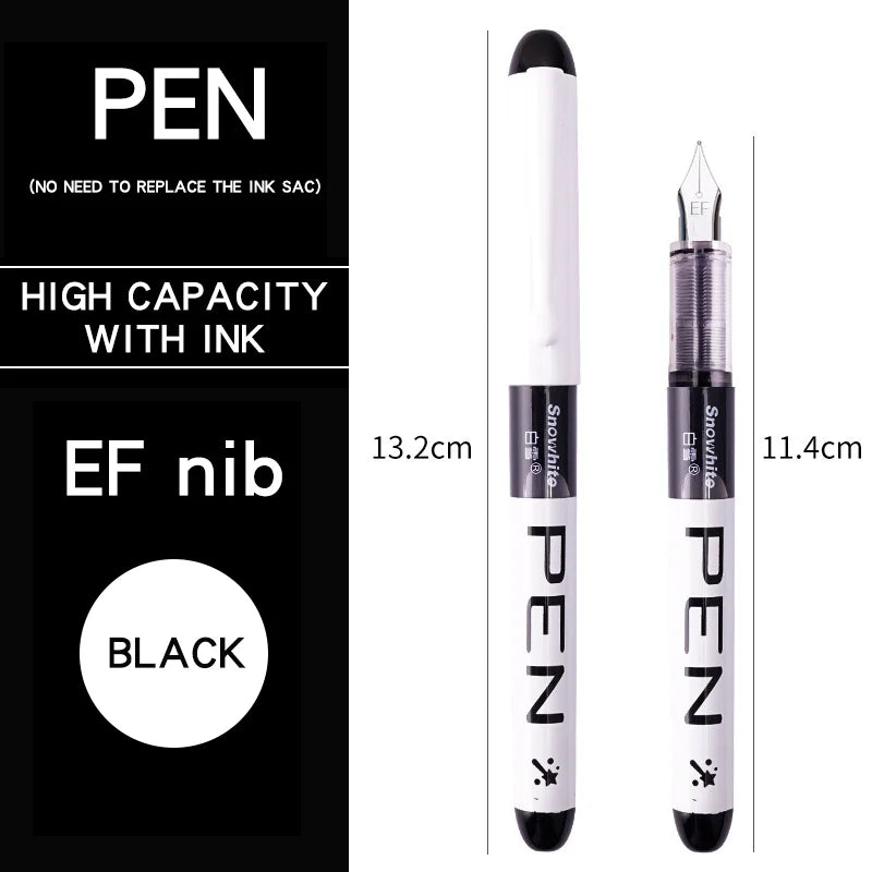 Stylo plume 0,38/0,5 mm, grande encre, fournitures scolaires et de bureau, ensemble de papeterie 8 couleurs, cadeau kawaii, mode, pointe EF F, 03967