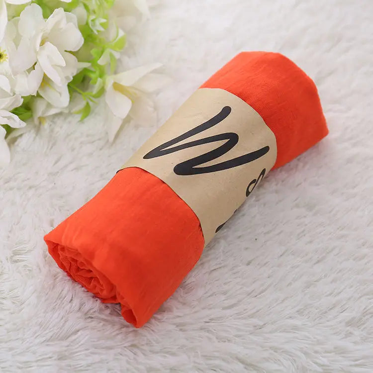 Luxury Brand Women Scarf Cotton Hijab Scarf Pashmina Lady Shawls And Wraps Head Scarves Neck Bandana Men Scarf/Black Scarves by My Store