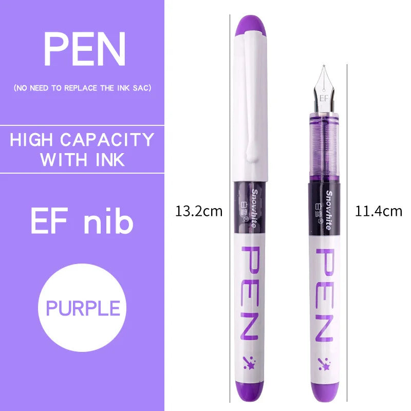 Stylo plume 0,38/0,5 mm, grande encre, fournitures scolaires et de bureau, ensemble de papeterie 8 couleurs, cadeau kawaii, mode, pointe EF F, 03967
