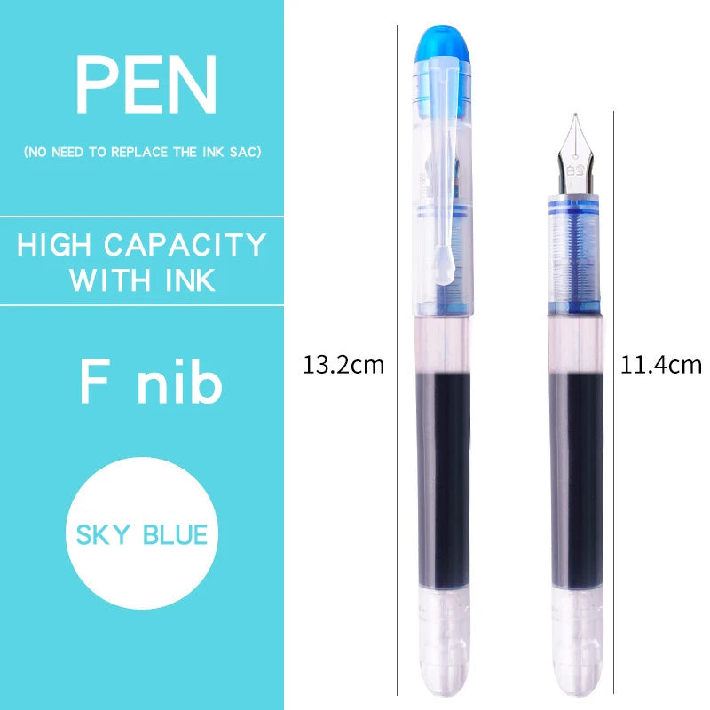 Stylo plume 0,38/0,5 mm, grande encre, fournitures scolaires et de bureau, ensemble de papeterie 8 couleurs, cadeau kawaii, mode, pointe EF F, 03967