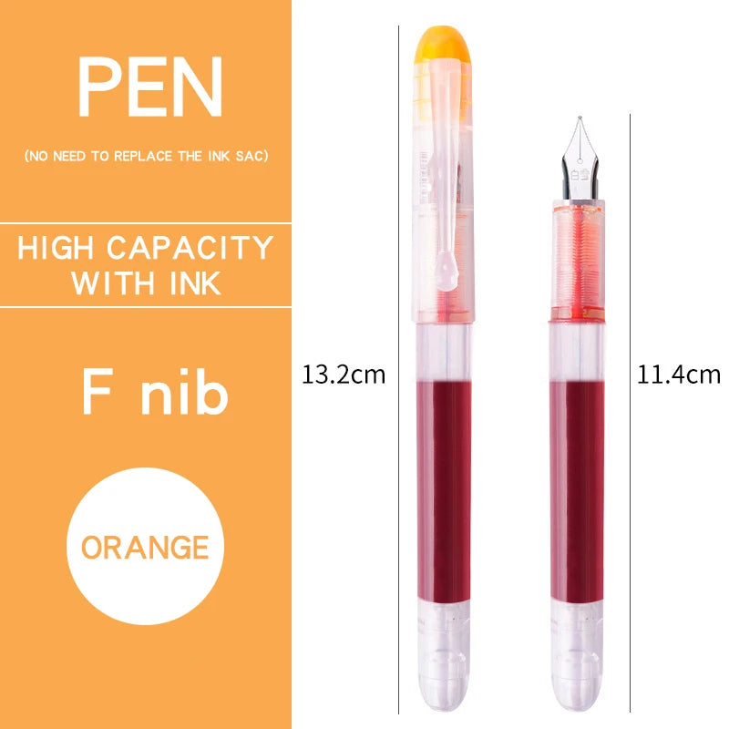 Stylo plume 0,38/0,5 mm, grande encre, fournitures scolaires et de bureau, ensemble de papeterie 8 couleurs, cadeau kawaii, mode, pointe EF F, 03967