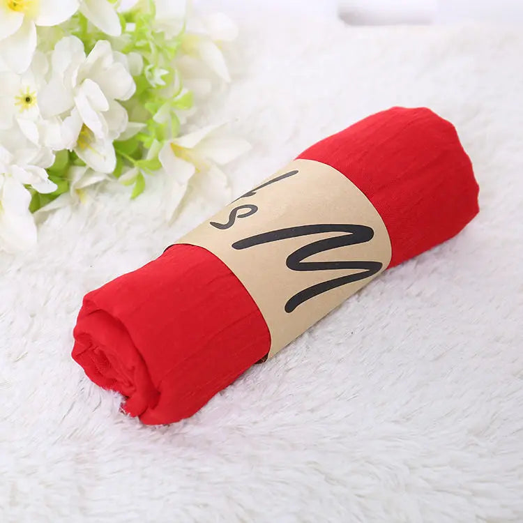 Luxury Brand Women Scarf Cotton Hijab Scarf Pashmina Lady Shawls And Wraps Head Scarves Neck Bandana Men Scarf/Black Scarves by My Store
