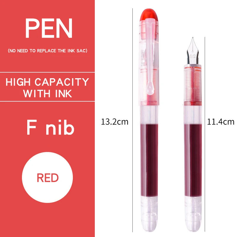 Stylo plume 0,38/0,5 mm, grande encre, fournitures scolaires et de bureau, ensemble de papeterie 8 couleurs, cadeau kawaii, mode, pointe EF F, 03967