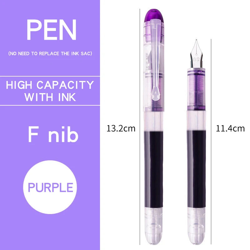 Stylo plume 0,38/0,5 mm, grande encre, fournitures scolaires et de bureau, ensemble de papeterie 8 couleurs, cadeau kawaii, mode, pointe EF F, 03967