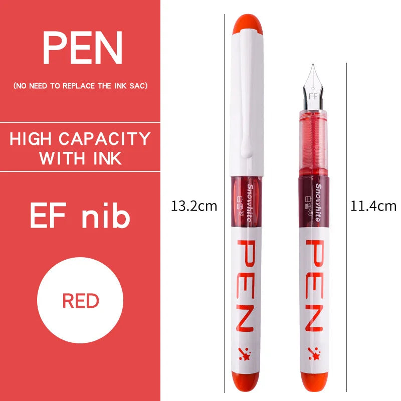 Stylo plume 0,38/0,5 mm, grande encre, fournitures scolaires et de bureau, ensemble de papeterie 8 couleurs, cadeau kawaii, mode, pointe EF F, 03967