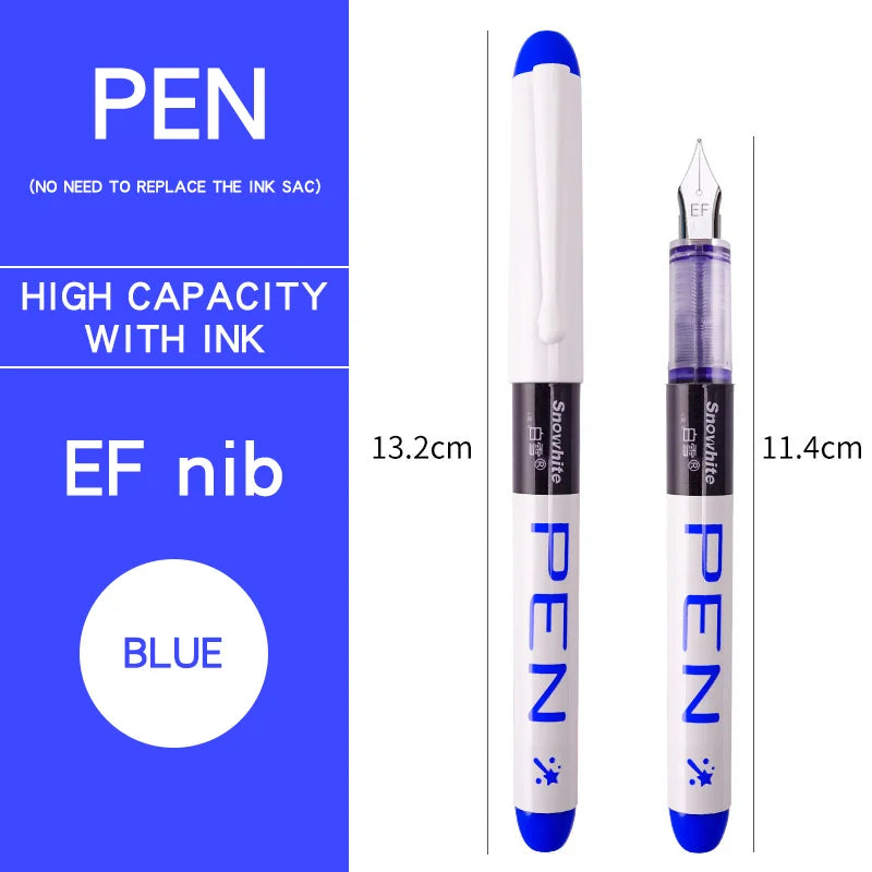Stylo plume 0,38/0,5 mm, grande encre, fournitures scolaires et de bureau, ensemble de papeterie 8 couleurs, cadeau kawaii, mode, pointe EF F, 03967
