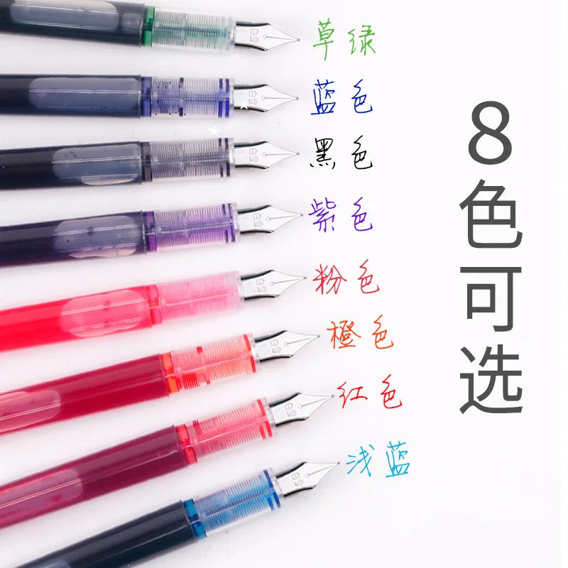Stylo plume 0,38/0,5 mm, grande encre, fournitures scolaires et de bureau, ensemble de papeterie 8 couleurs, cadeau kawaii, mode, pointe EF F, 03967