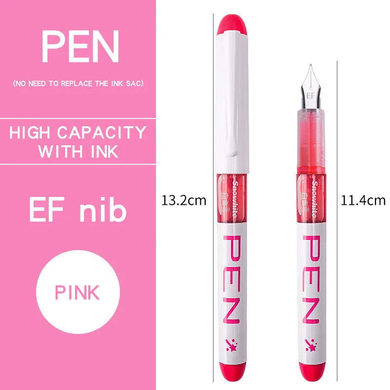Stylo plume 0,38/0,5 mm, grande encre, fournitures scolaires et de bureau, ensemble de papeterie 8 couleurs, cadeau kawaii, mode, pointe EF F, 03967