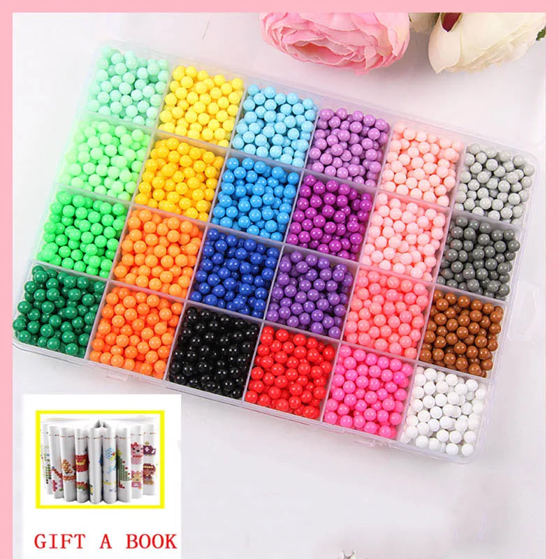 24 colors Refill Beads puzzle Crystal DIY water spray beads set ball games 3D handmade magic toys for children