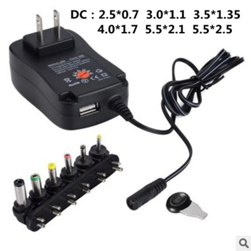 3V 4.5V 5V 6V 7.5V 9V 12V 2A 2.5A AC DC Adaptor Adjustable Power Adapter Universal Charger Supply for led light strip lamp 30W by My Store