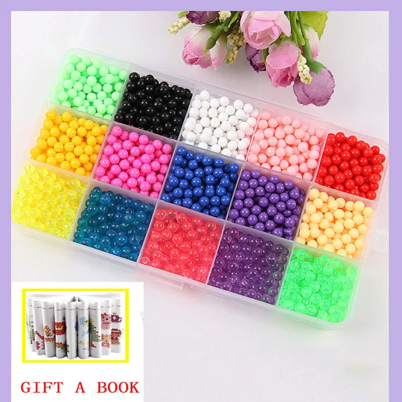 24 colors Refill Beads puzzle Crystal DIY water spray beads set ball games 3D handmade magic toys for children