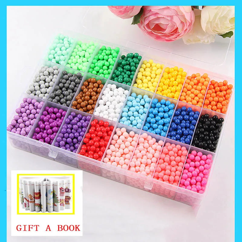 24 colors Refill Beads puzzle Crystal DIY water spray beads set ball games 3D handmade magic toys for children