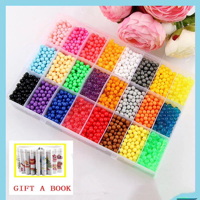 24 colors Refill Beads puzzle Crystal DIY water spray beads set ball games 3D handmade magic toys for children