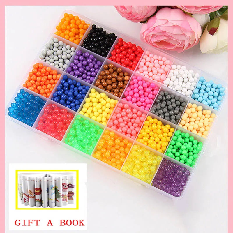 24 colors Refill Beads puzzle Crystal DIY water spray beads set ball games 3D handmade magic toys for children