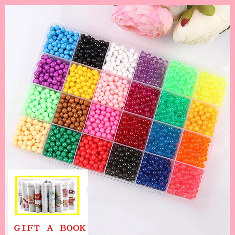 24 colors Refill Beads puzzle Crystal DIY water spray beads set ball games 3D handmade magic toys for children