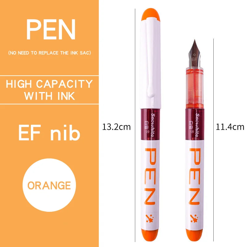 Stylo plume 0,38/0,5 mm, grande encre, fournitures scolaires et de bureau, ensemble de papeterie 8 couleurs, cadeau kawaii, mode, pointe EF F, 03967