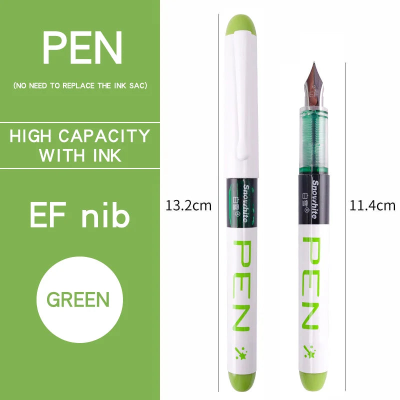 Stylo plume 0,38/0,5 mm, grande encre, fournitures scolaires et de bureau, ensemble de papeterie 8 couleurs, cadeau kawaii, mode, pointe EF F, 03967