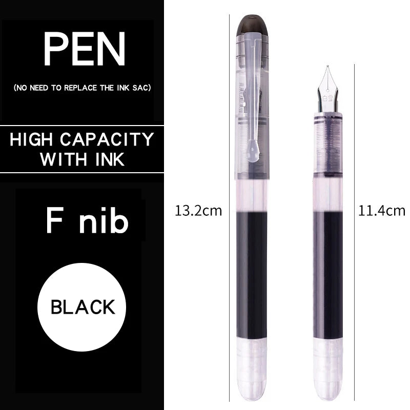 Stylo plume 0,38/0,5 mm, grande encre, fournitures scolaires et de bureau, ensemble de papeterie 8 couleurs, cadeau kawaii, mode, pointe EF F, 03967