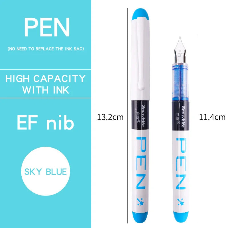 Stylo plume 0,38/0,5 mm, grande encre, fournitures scolaires et de bureau, ensemble de papeterie 8 couleurs, cadeau kawaii, mode, pointe EF F, 03967