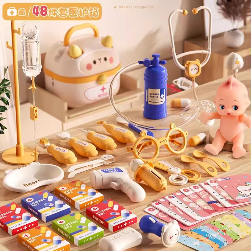 Children's play house little doctor toy set girl stethoscope doctor medical box nurse plays injection baby