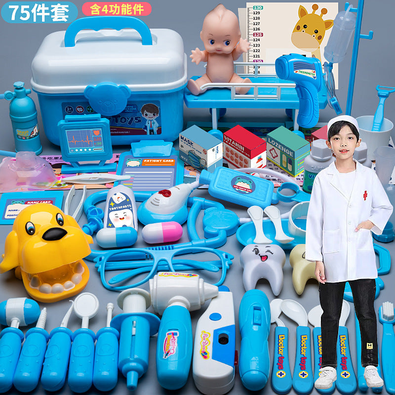 Kids Doctor Playset Tool Medical Box Boy Girl Play Home Nurse Injection Stethoscope Baby