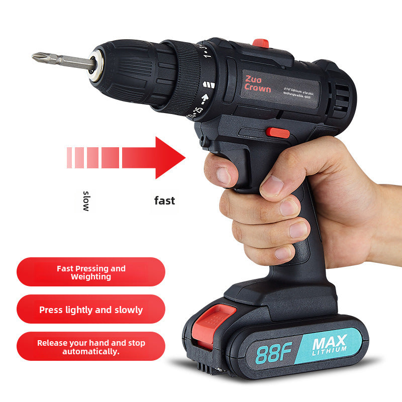 Zuoguan lithium electric drill two-speed rechargeable drill pistol drill multifunctional household electric screwdriver electric screwdriver factory direct sales by My Store