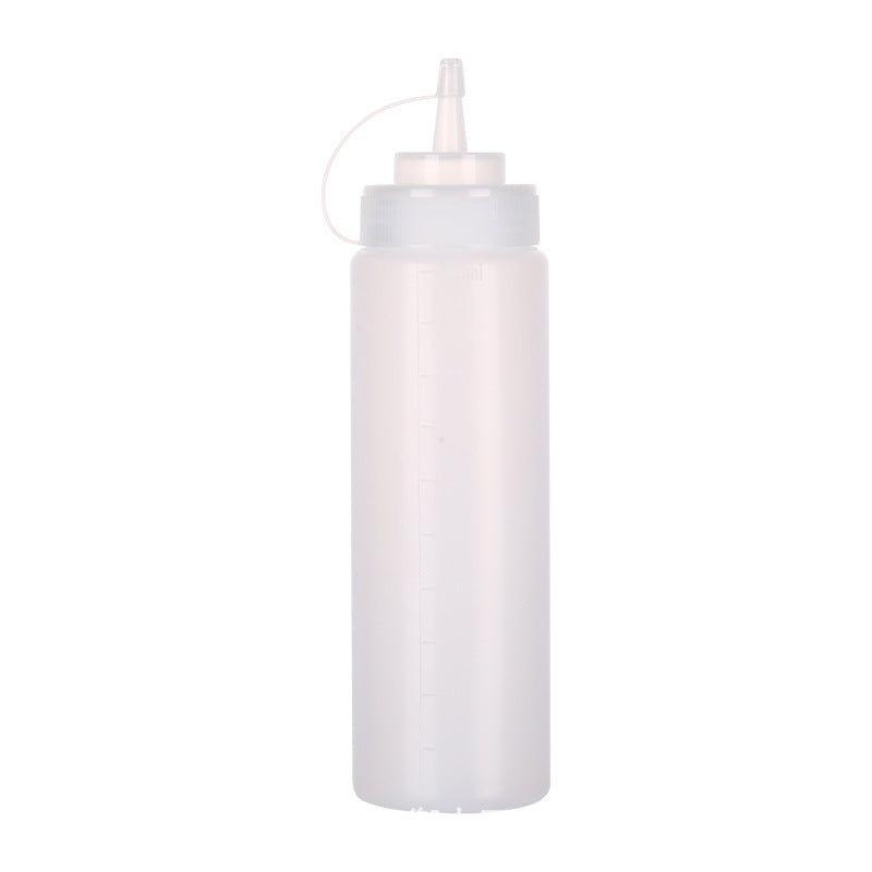 Wholesale extruded sauce bottles, multi-specification salad bottles with scales and lids, tomato sauce squeeze bottles, plastic needle-spout bottles
