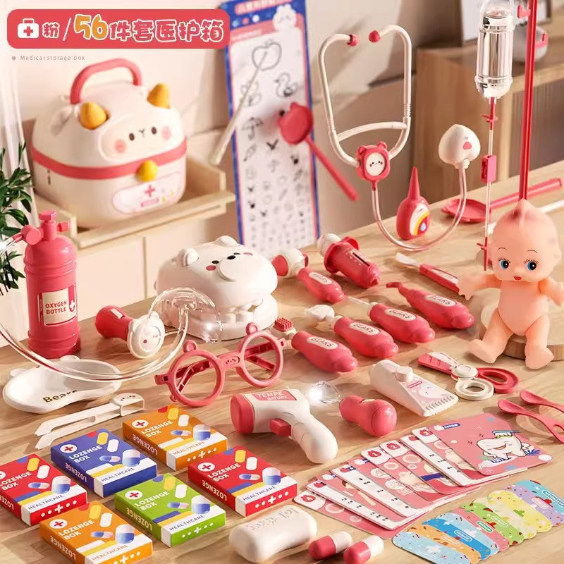Children's play house little doctor toy set girl stethoscope doctor medical box nurse plays injection baby