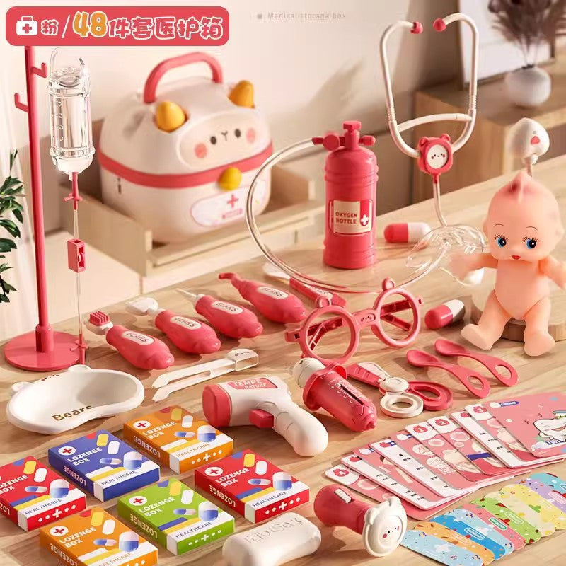 Children's play house little doctor toy set girl stethoscope doctor medical box nurse plays injection baby