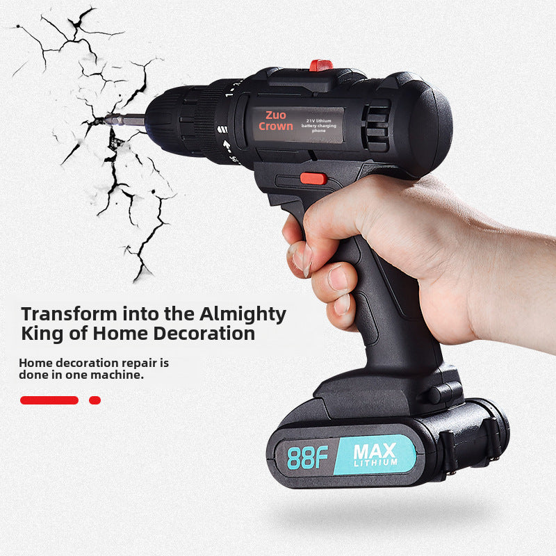 Zuoguan lithium electric drill two-speed rechargeable drill pistol drill multifunctional household electric screwdriver electric screwdriver factory direct sales by My Store
