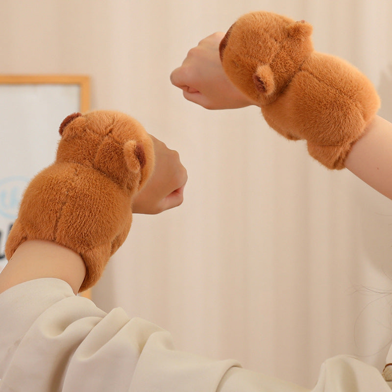 Kapibala snap circle capybara doll bracelet doll doll plush toy girl doll children's wrist belly circle