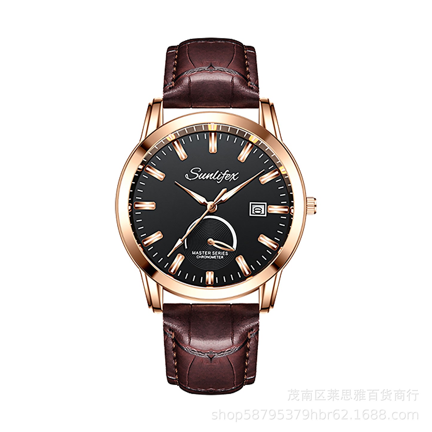 Foreign trade hot direct sales new men's watch student men's luminous waterproof sports leather strap black quartz watch