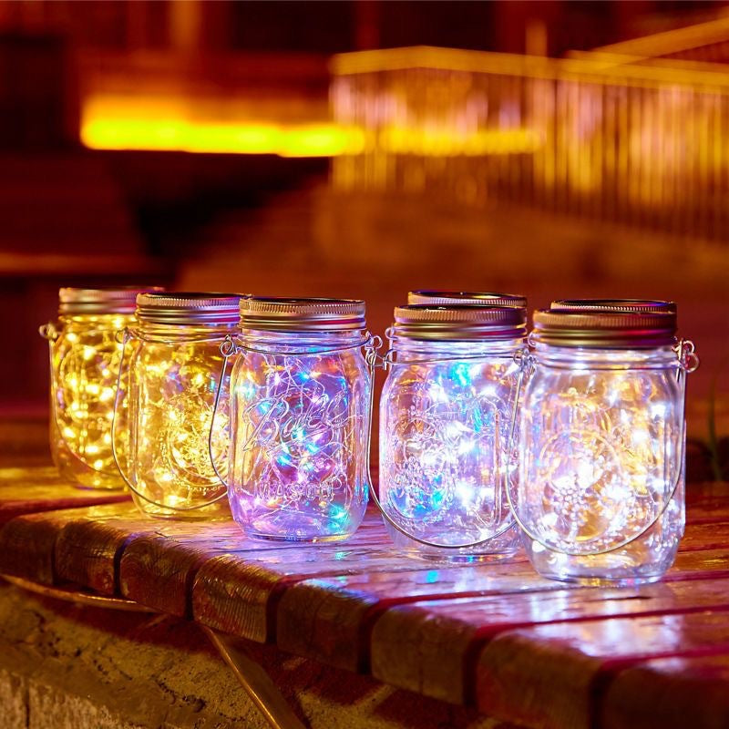 Solar Mason Bottle Light Outdoor Glass Light LED Firefly Creative Wishing Light Full of Stars Christmas Hanging Lights by My Store
