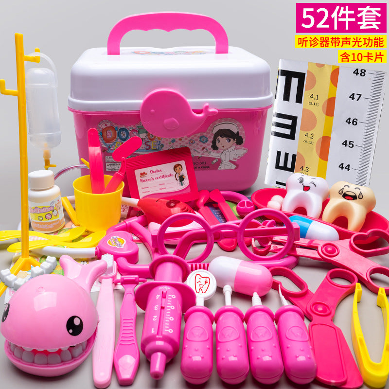 Kids doctor play house playset girls simulation nurse stethoscope injection baby medical toolbox