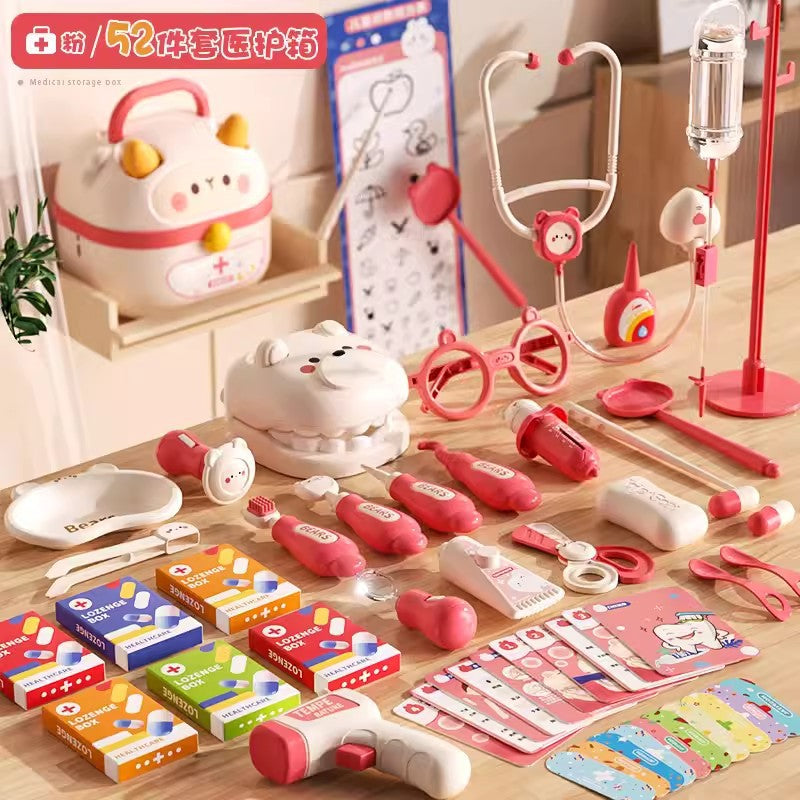 Children's play house little doctor toy set girl stethoscope doctor medical box nurse plays injection baby