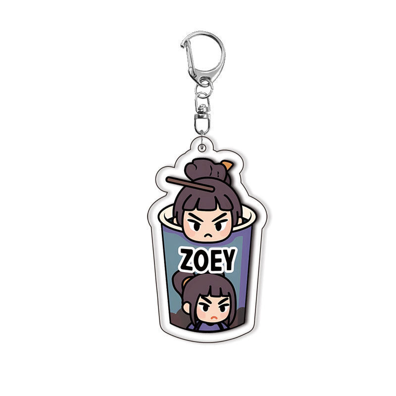 Witch Hunt Group Keychain, Rumi Lazoy, Anime Peripherals, Two-Dimensional Mezzanine Acrylic Pendant, Millet Gift