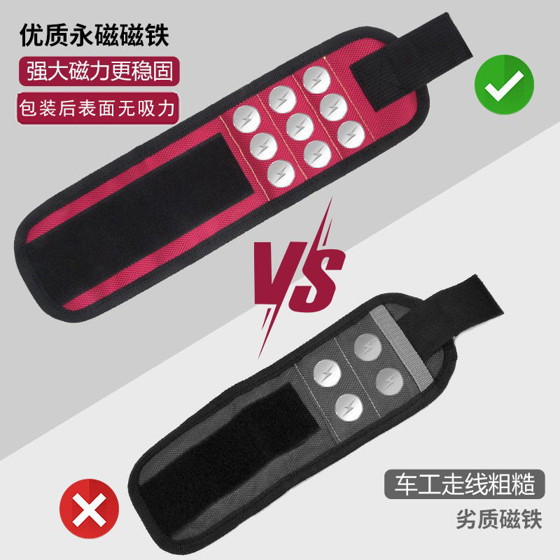 3 Rows 5 Rows Magnetic Magnetic Wristband Tool Kit Electrician Accessories Magnet Picker Adsorption Screw Magnetic Wristband