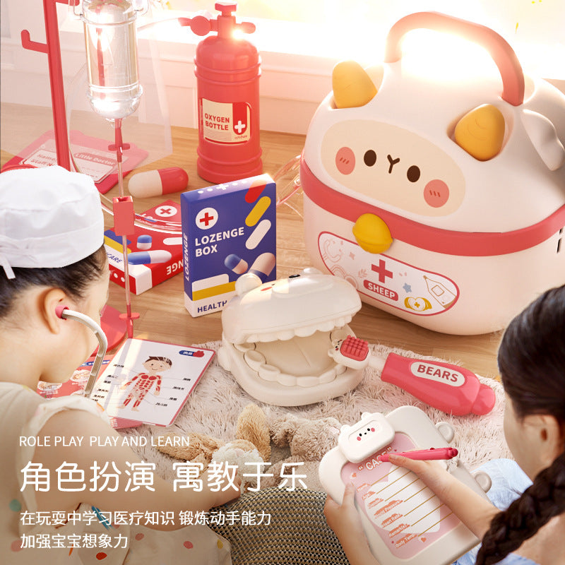 Children's play house little doctor toy set girl stethoscope doctor medical box nurse plays injection baby